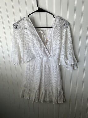 Jessica Simpson White Lace Romper Dress